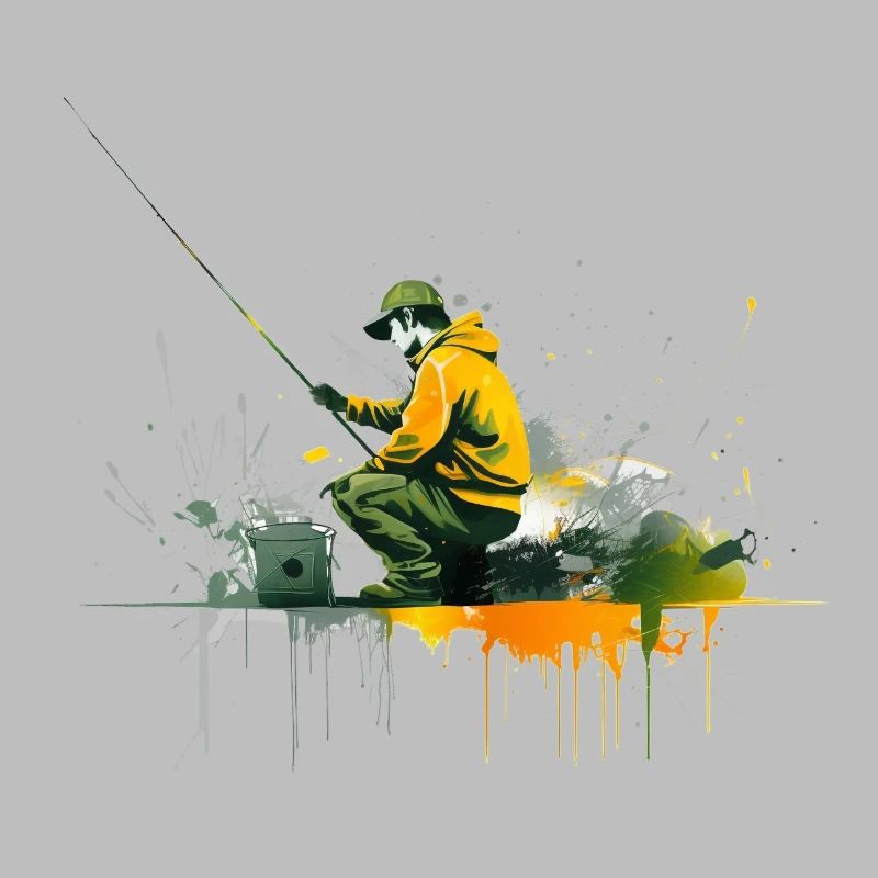 Conception de graffitis de pêcheurs