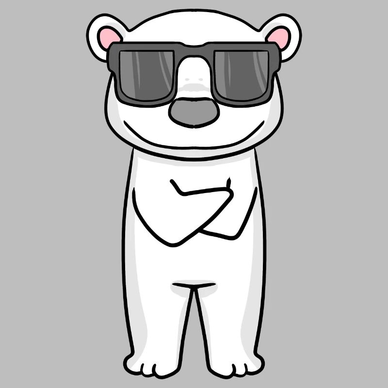 cooler Eisbär mit Sonnenbrille