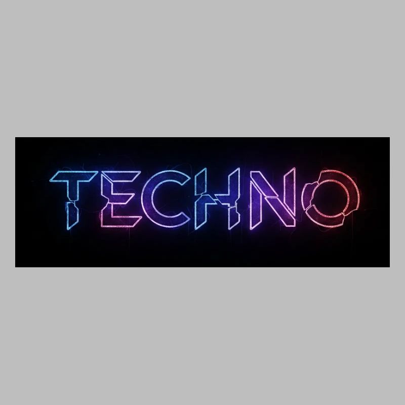 Texte de bug techno néon