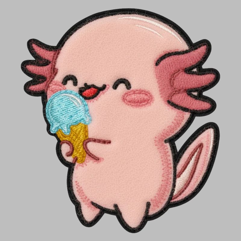Kleiner Axolotl Eiscreme Spaß