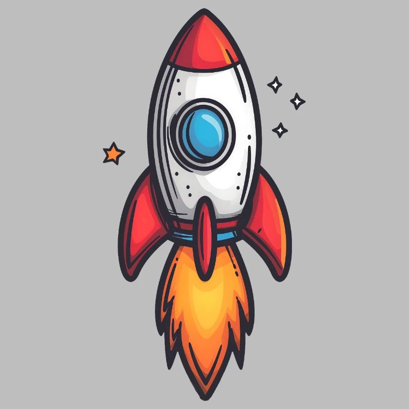 Cartoon Rocket Fire Flight