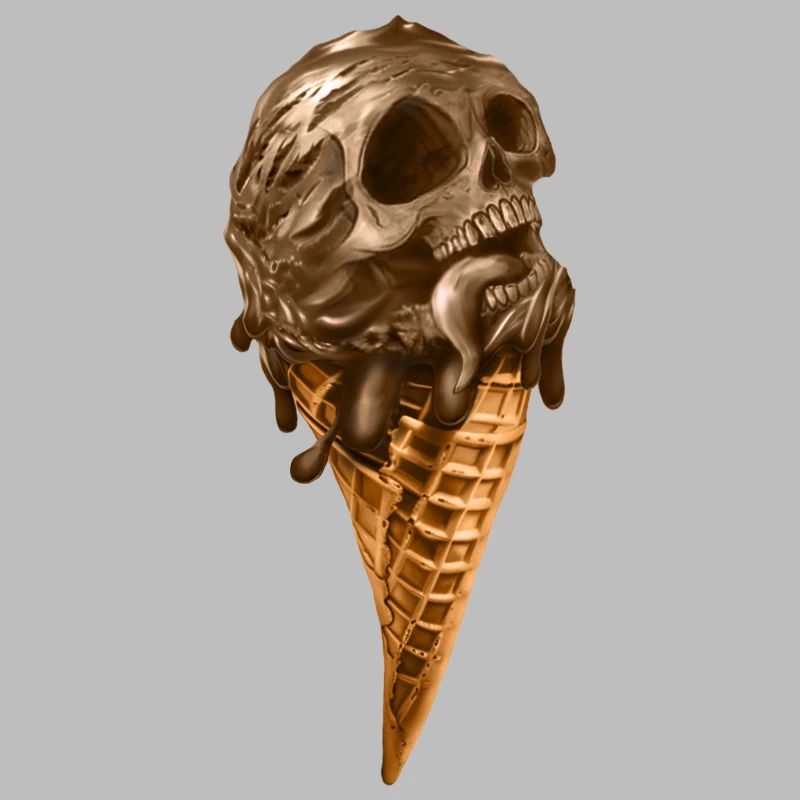 Softeis mit ätherischem Totenkopf