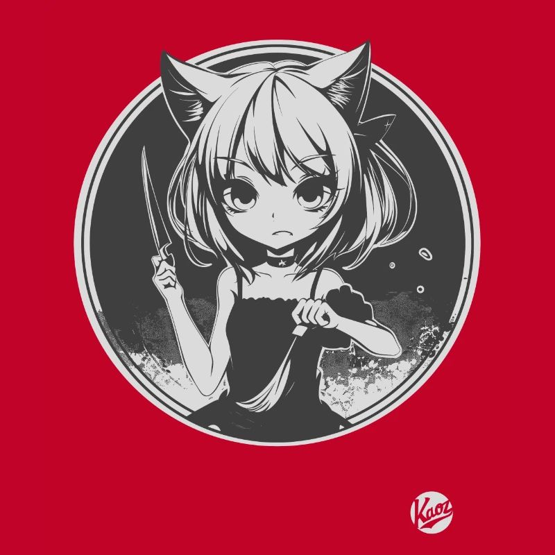 Katzen-Mädchen so ernst