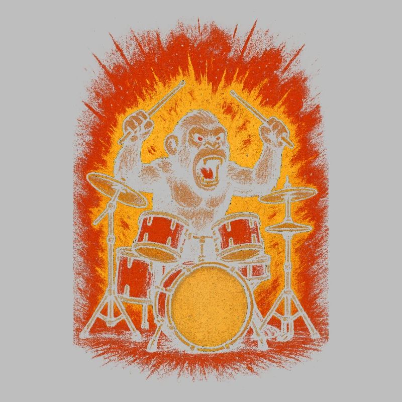 Monkey drummer on fire