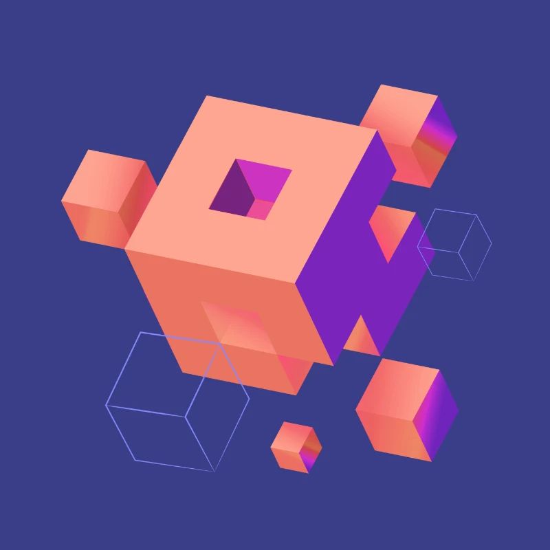 Cube Escher Space Nerd 3D AI Geek Cool PC Techie