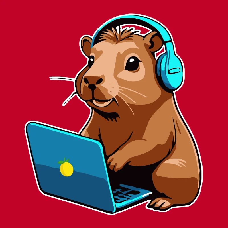 Capybara Programmeur Codeur Ordinateur