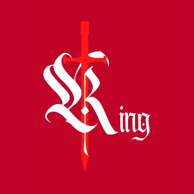 Gothic King Design with Sword white text