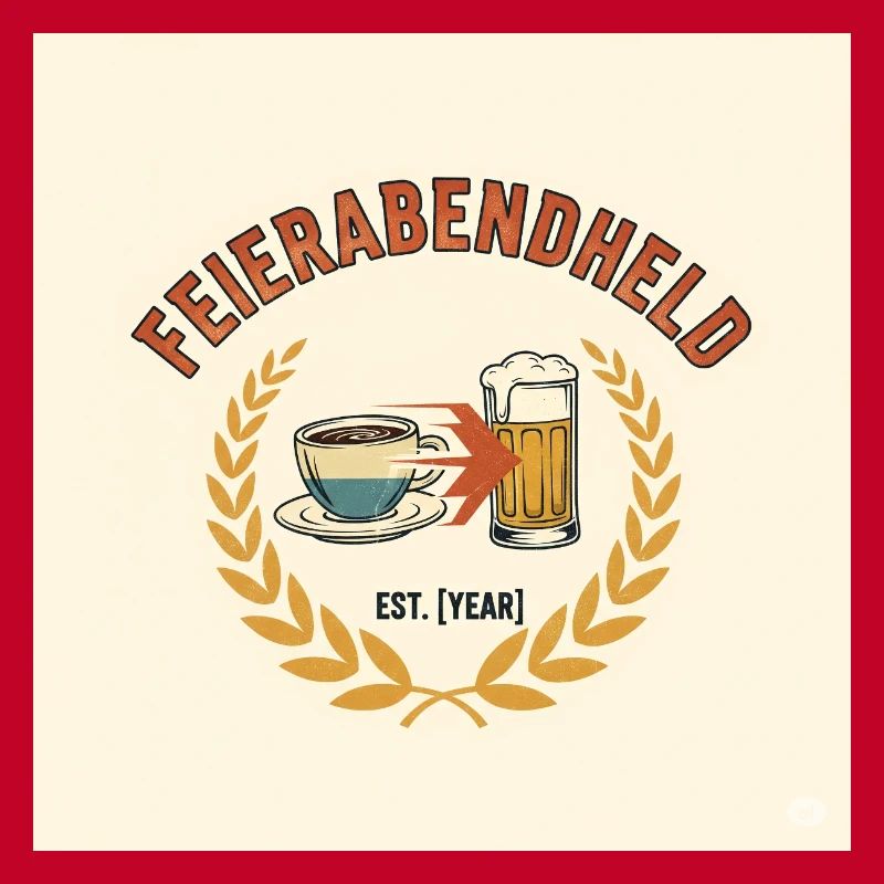 Feierabendheld Kaffeetasse & Bierglas Design