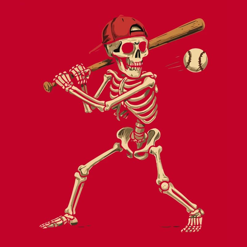 Baseball Playing Skeleton