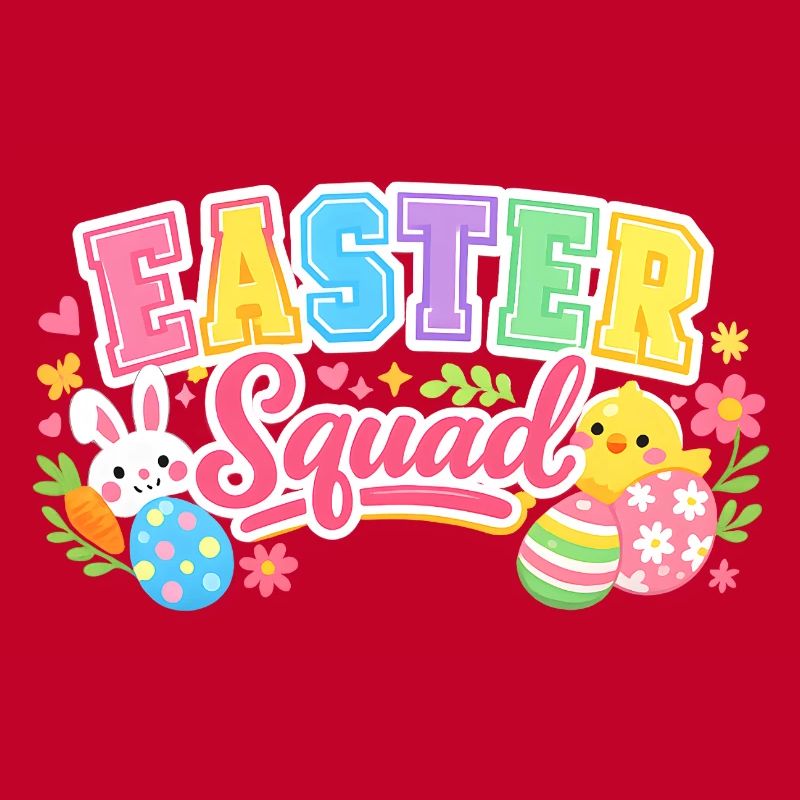 Easter Squad Colorful Eggs Chick