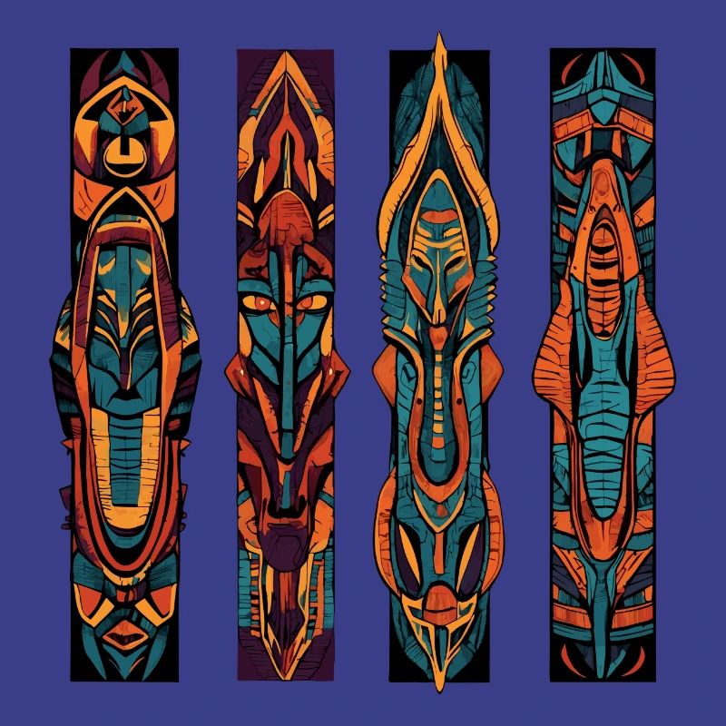 Carved Columns Incas and Aztecs