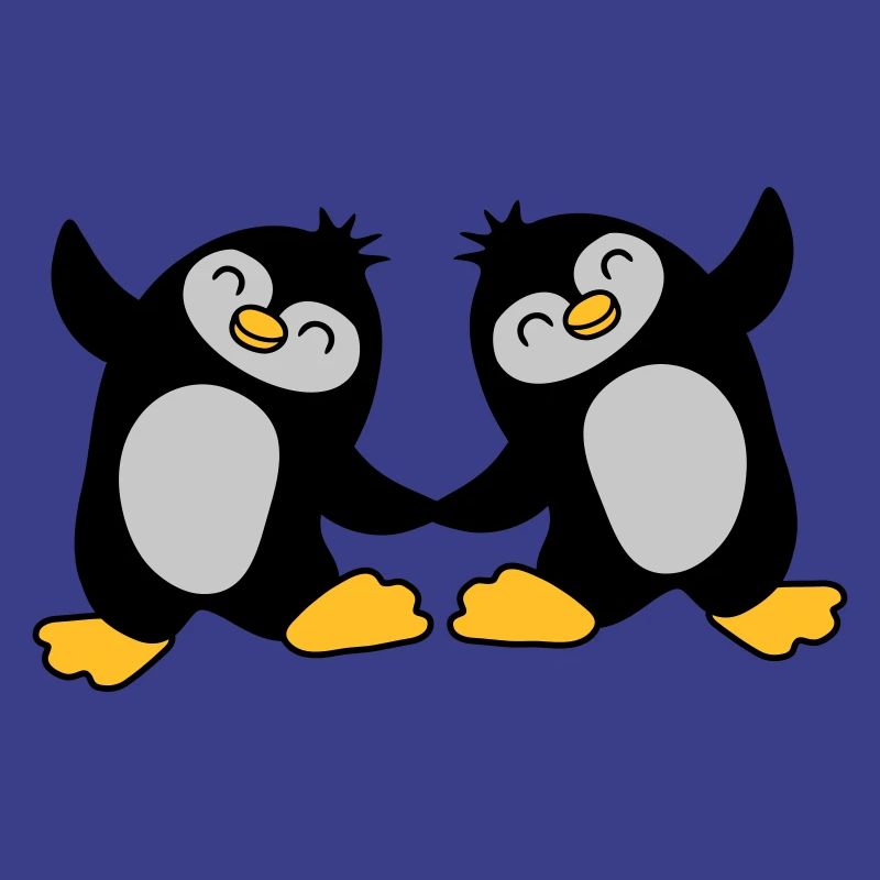 2 cute penguins dancing