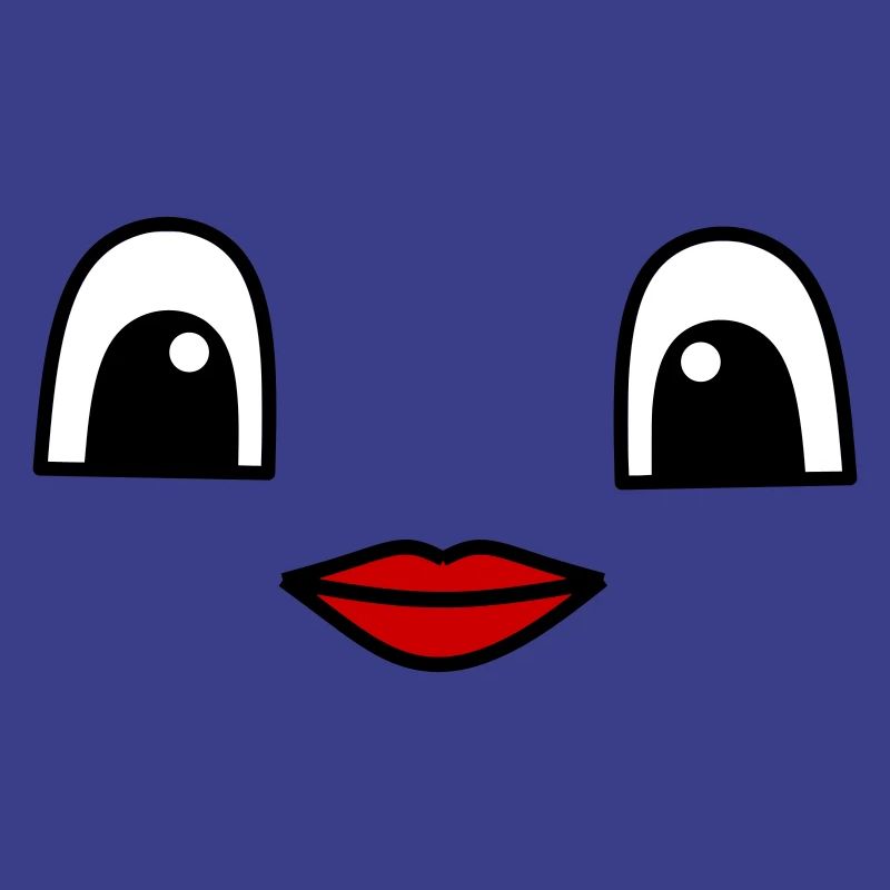 Cute face with red lips