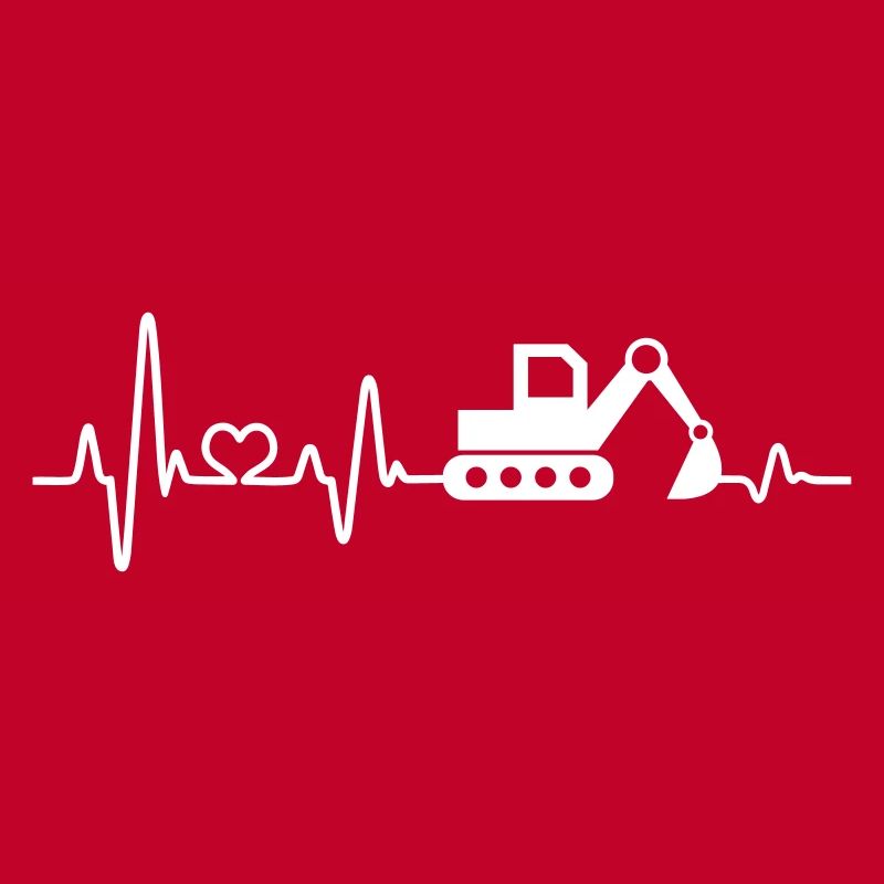 Excavator construction site construction worker digging heartbeat
