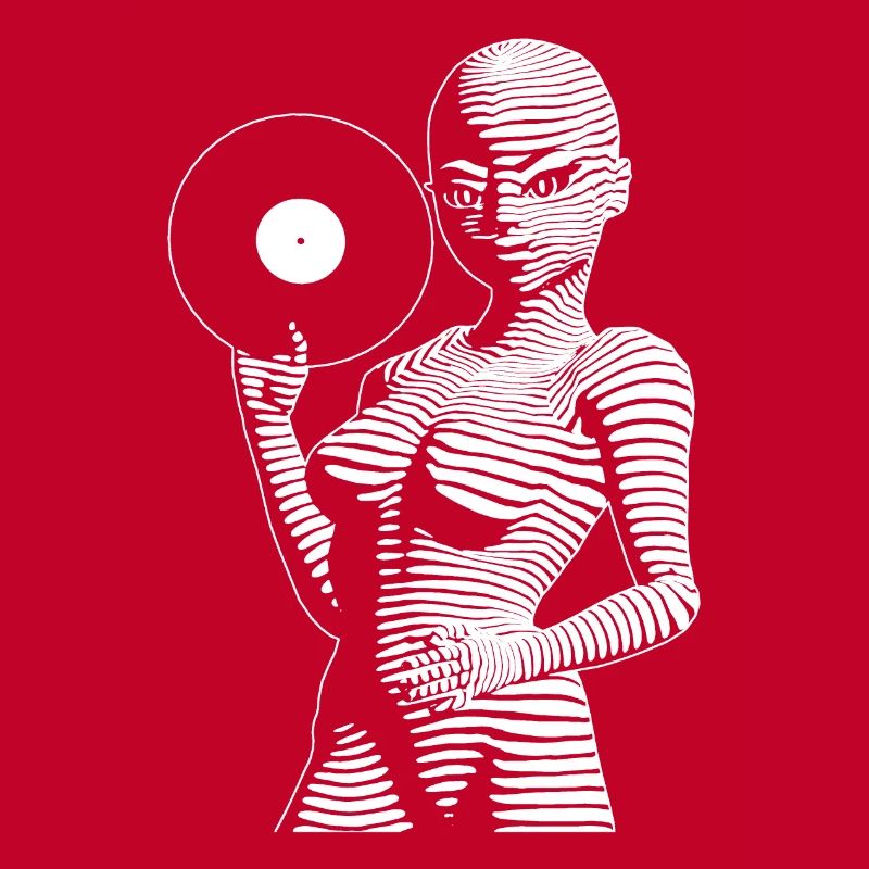 Techno Alien Girl with control panel in hand.