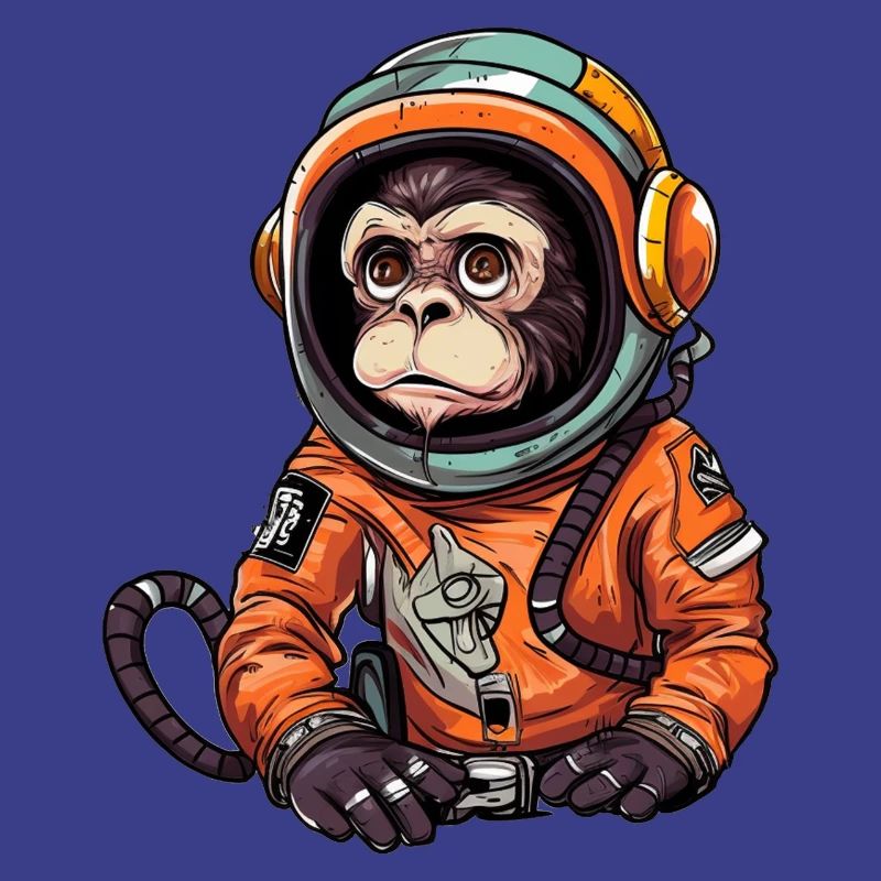 Space Monkey Retro Drawing