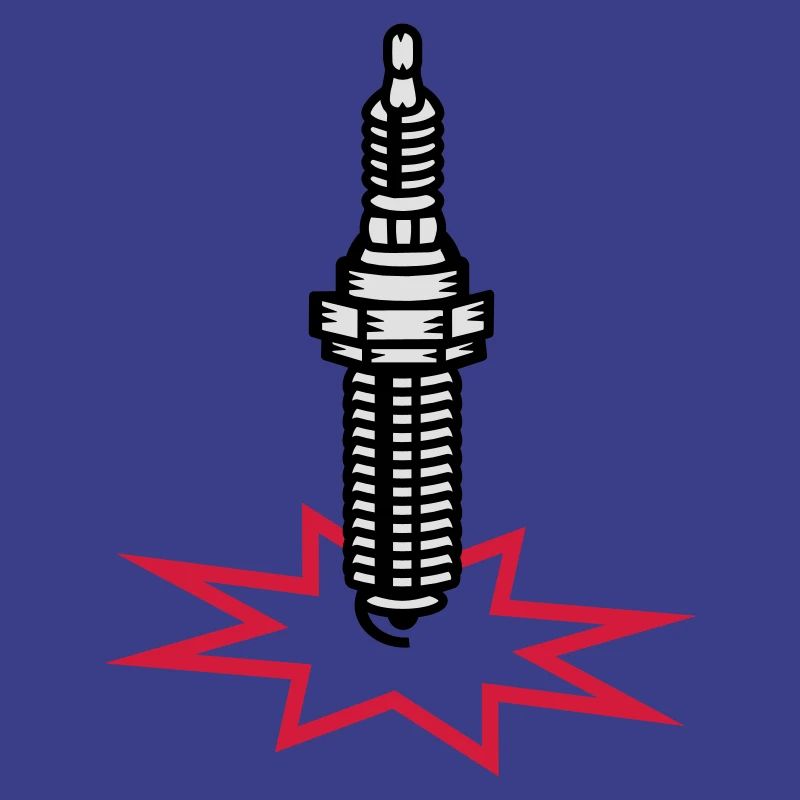 A spark plug with spark