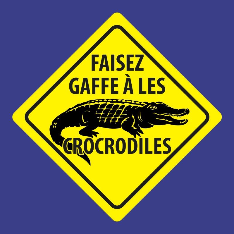 Signe Avertissement Crocodiles