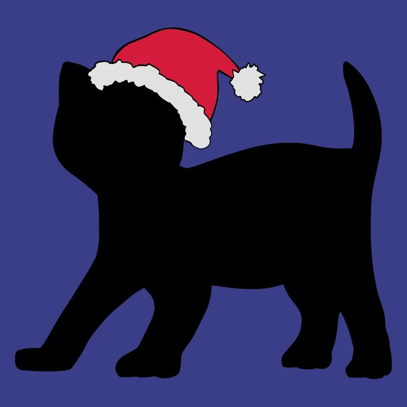 Chaton dans un chapeau de Noël.