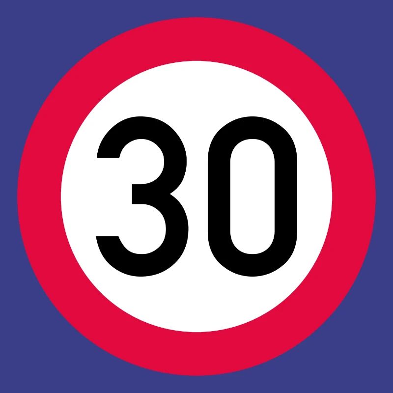 30 ans Attention ! Panneau de signalisation 30 km/h