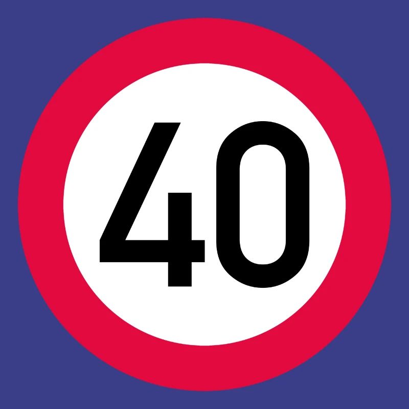 40 ans Attention ! Panneau de signalisation 40 km/h