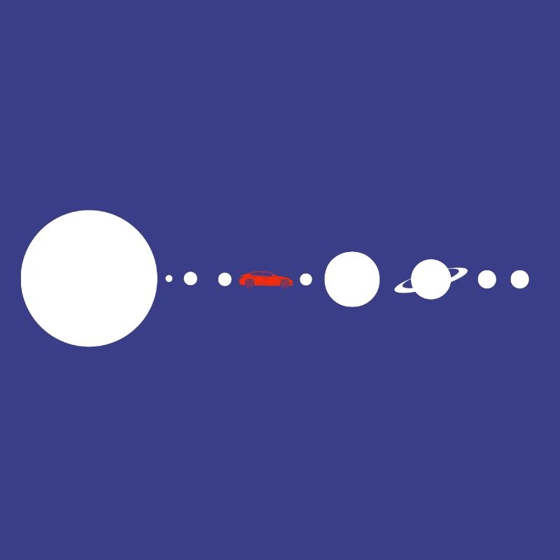 Tesla in Space Solar System SpaceX