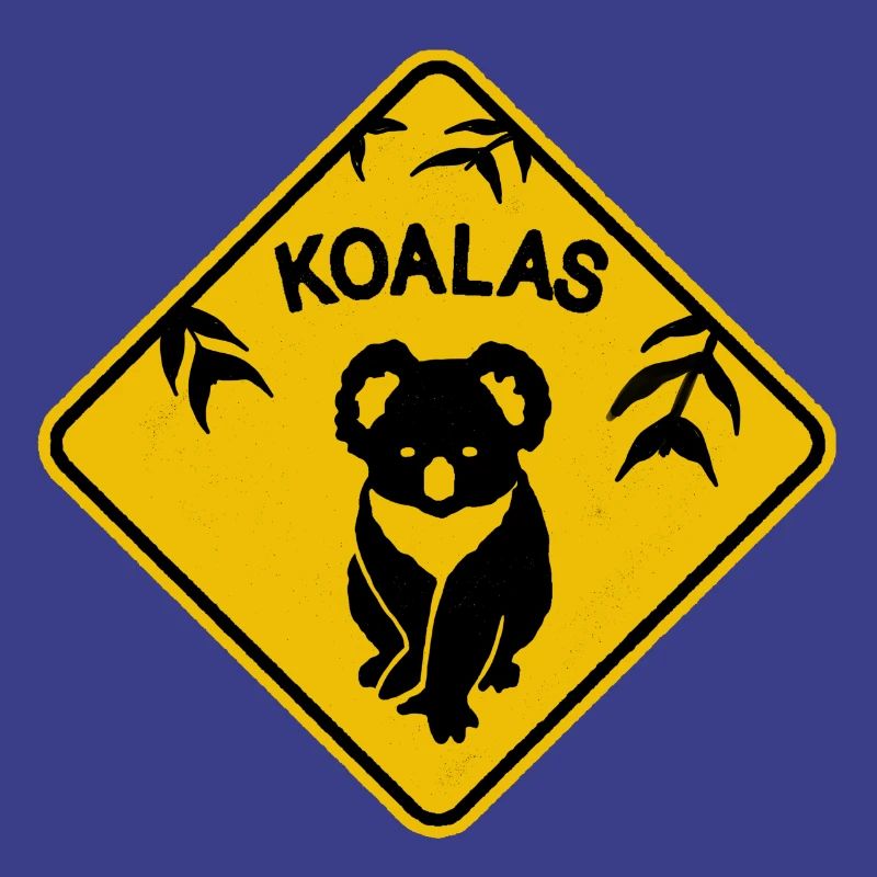 Koala panneau de signalisation jaune