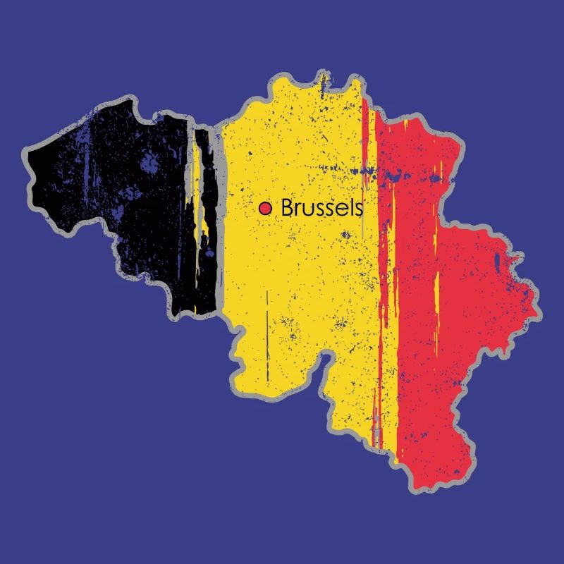 Carte de Bruxelles avec drapeau belge
