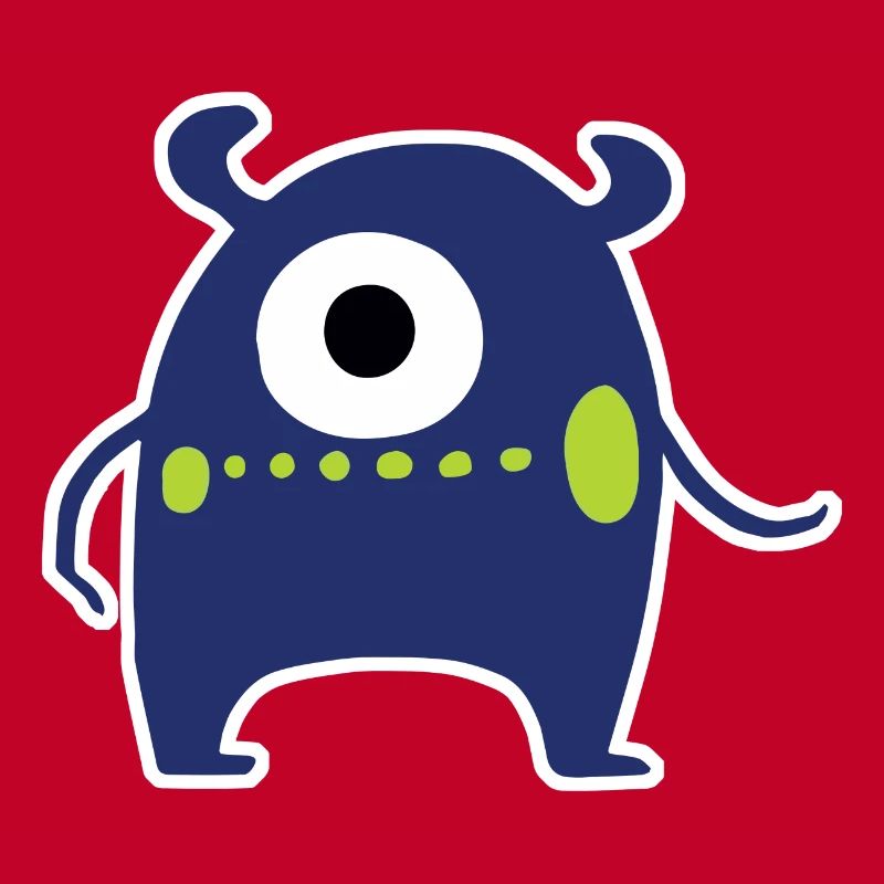 Monstre Cyclope bleu marine | Extraterrestre Chibi mignon