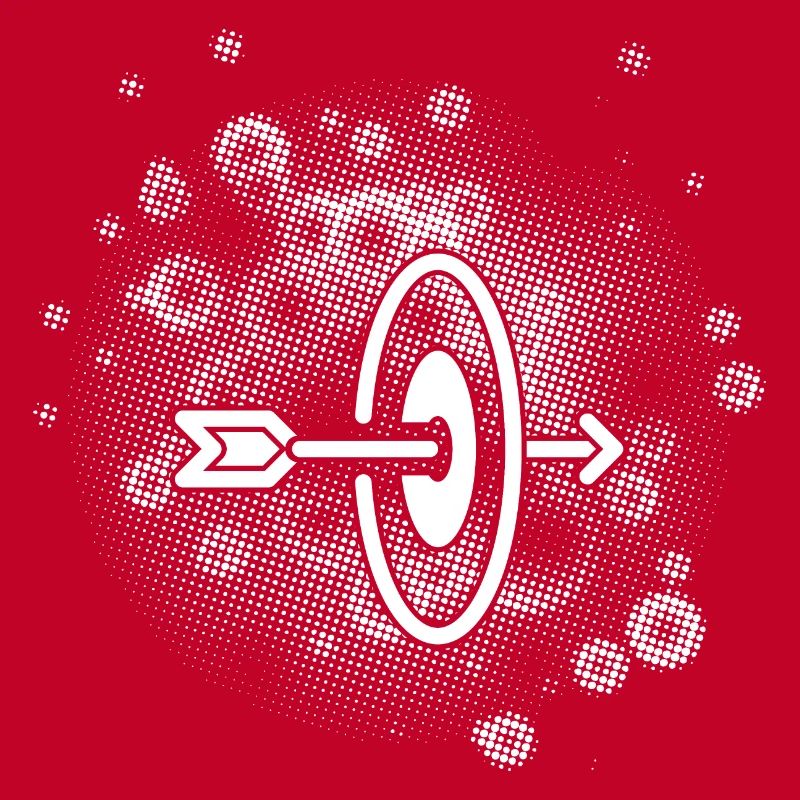 Flèche avec arrière-plan de points