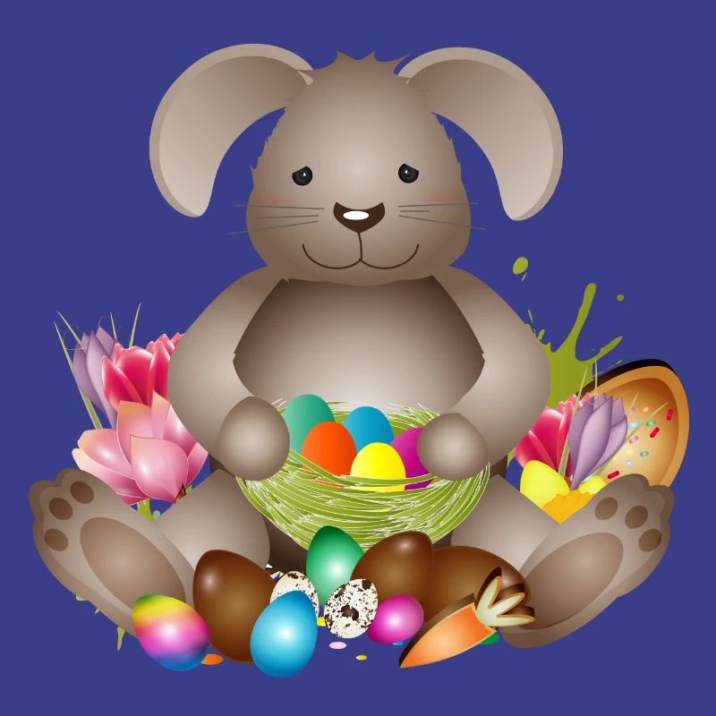 small Easter with Easter nest full of Easter eggs