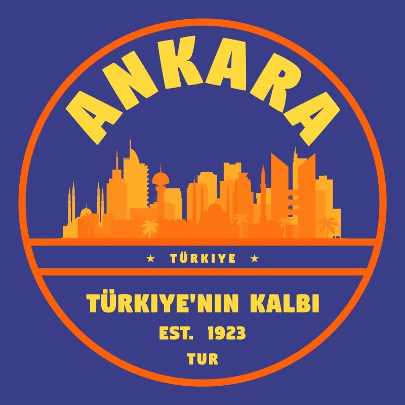 Logo rétro de la Skyline d’Ankara