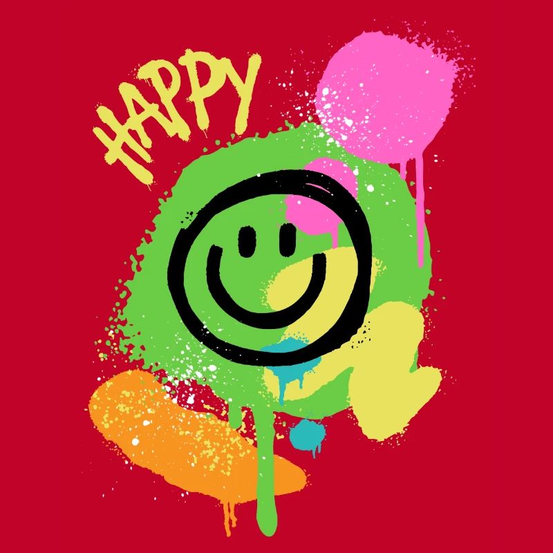Graffiti Happy Smiley Farbklecks