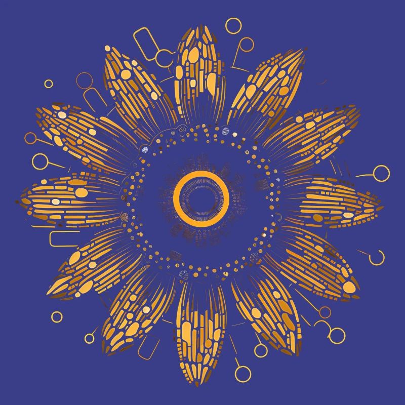 Boho Sunflower Mandala Pattern