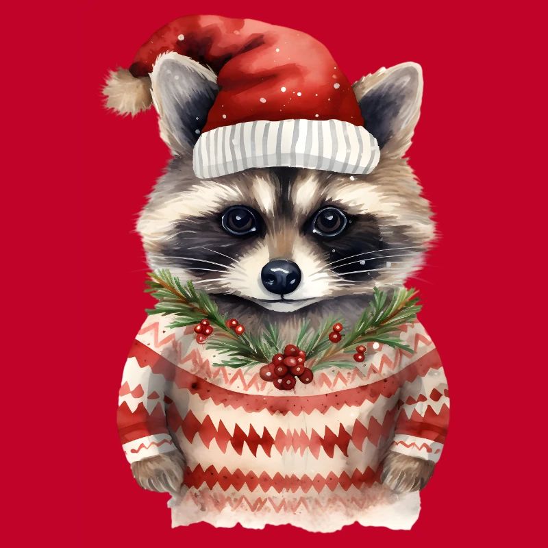 Waschbär Weihnachtspullover