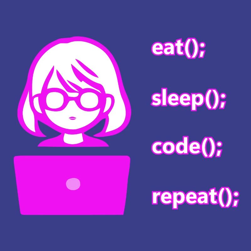 manger sommeil code répéter femme ordinateur