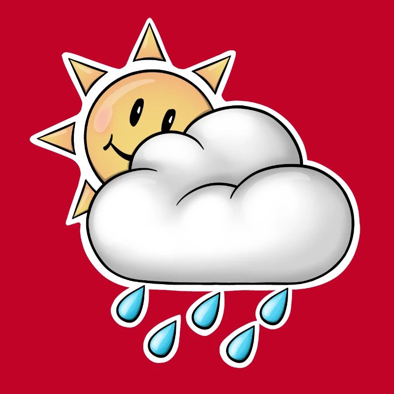 Cheerful Sun with Cloud Rain