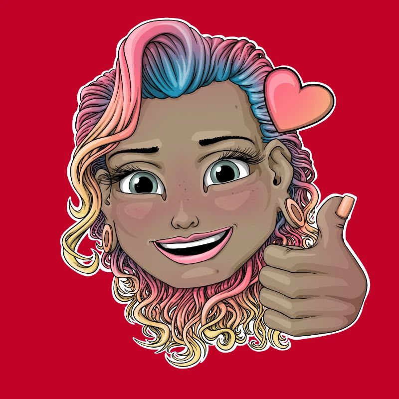 Badge multicolore vibrant pour cheveux bouclés