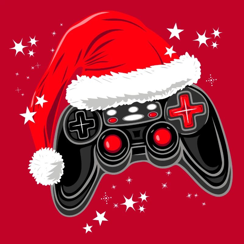 Gaming-Controller mit Weihnachtsmütze