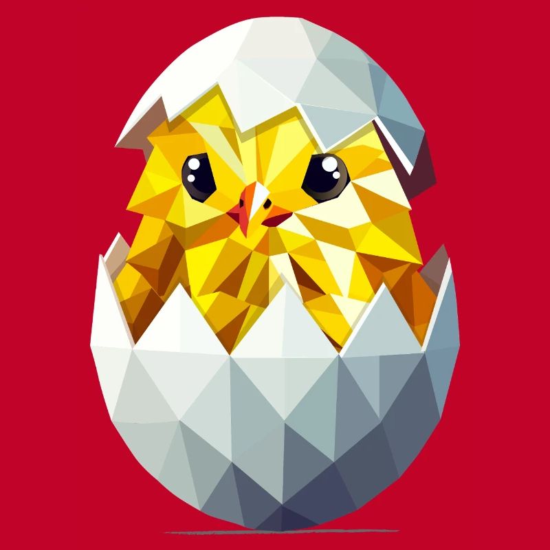 Chick in the Egg – Modern Easter Illustration