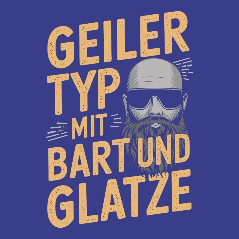 Geiler Typ Mit Bart & Glatze Glatzkopf Bartträger
