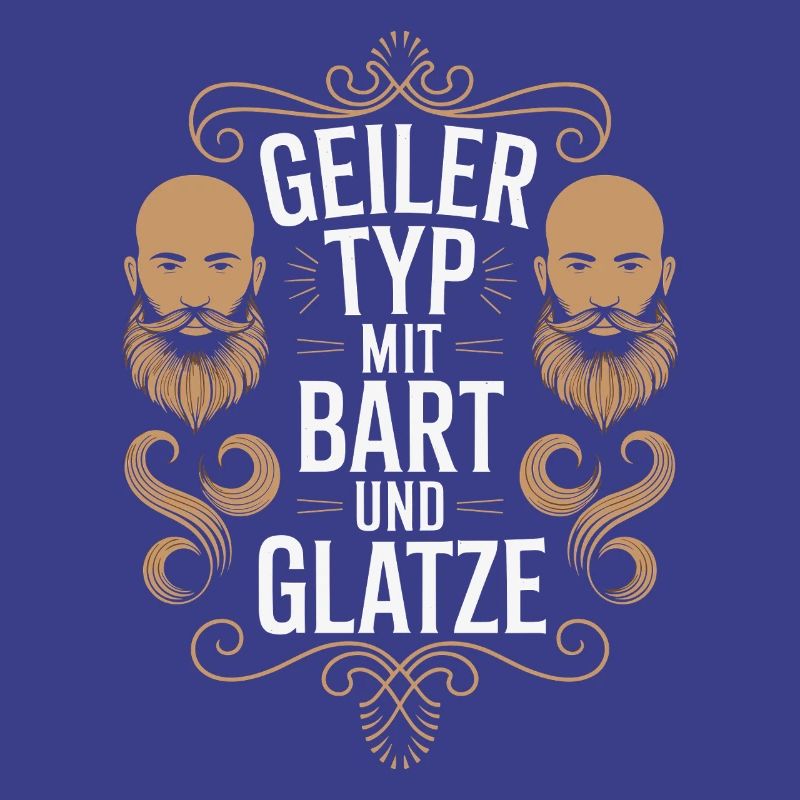 Geiler Typ Mit Bart & Glatze Glatzkopf Bartträger