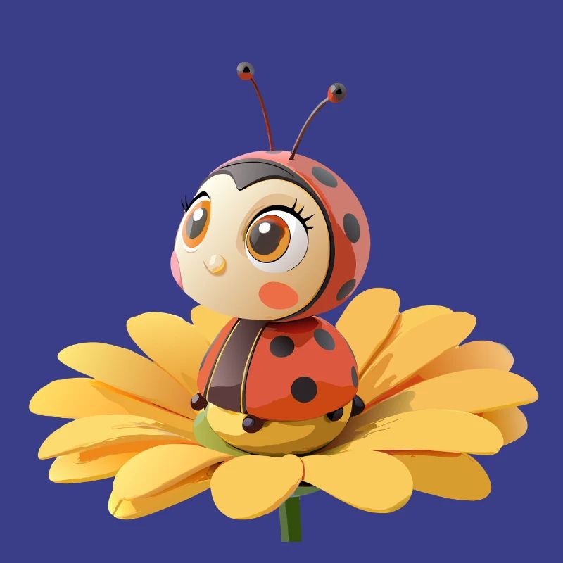 Coccinelle mignonne sur une fleur
