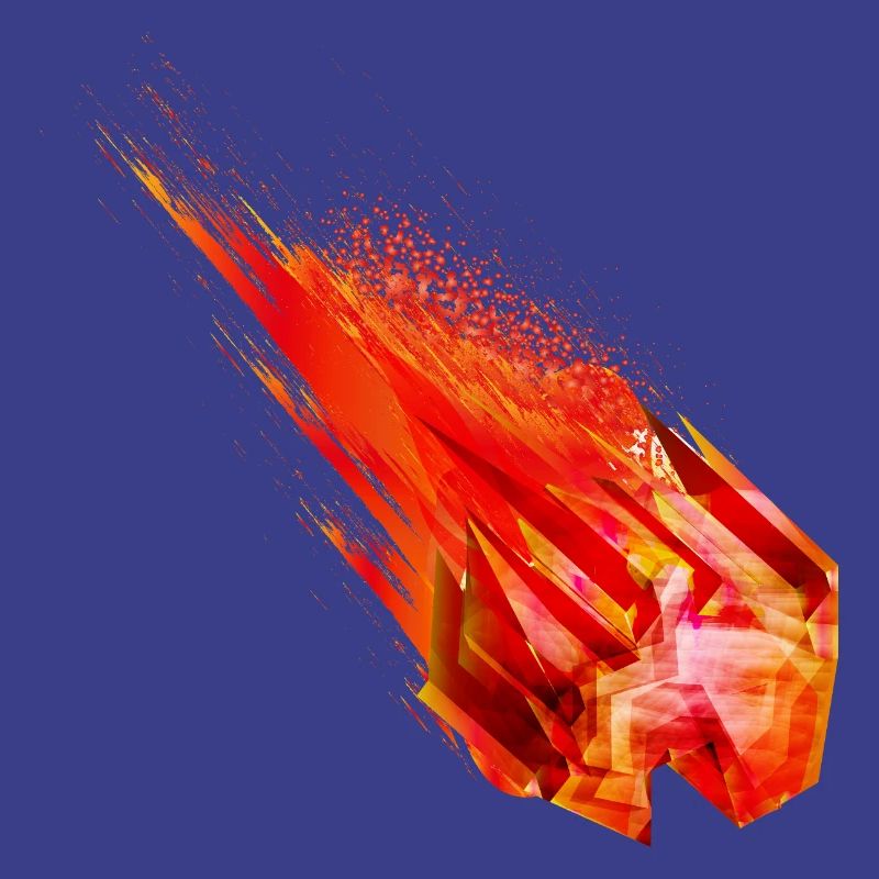 Glowing Asteroid with Fire Tail – Power Design