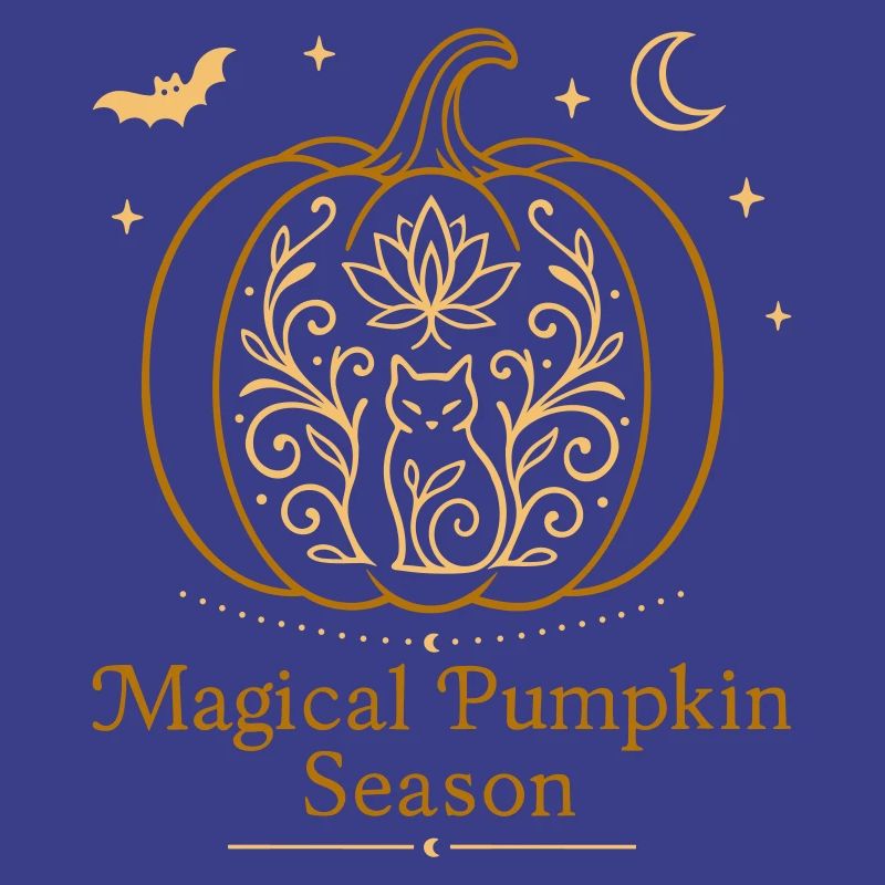 Magical Pumpkin - Cat & Fall Witchy Design