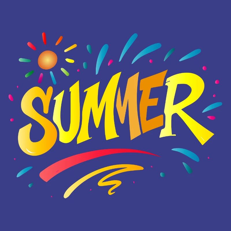 Summer Typo - Summer Design with Splash Elements