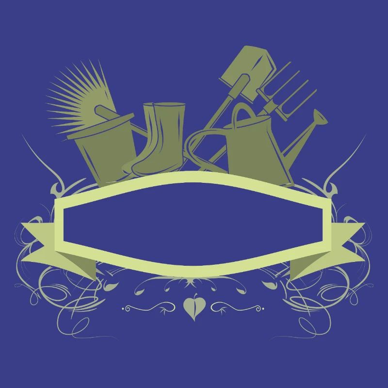 Bannière de jardin décorative avec outils