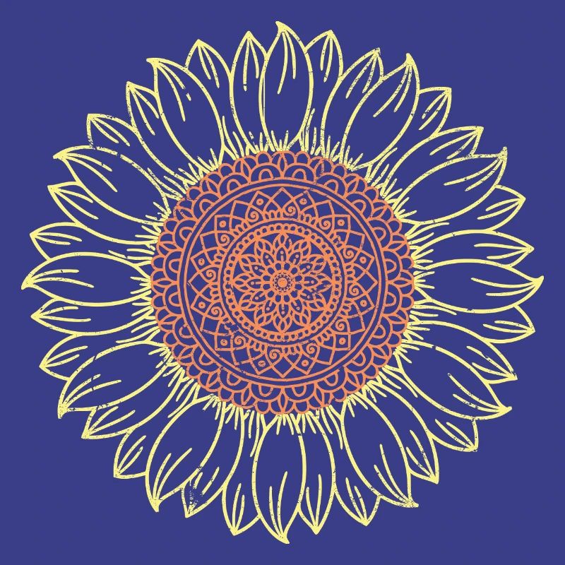 Conception complexe de mandala tournesol
