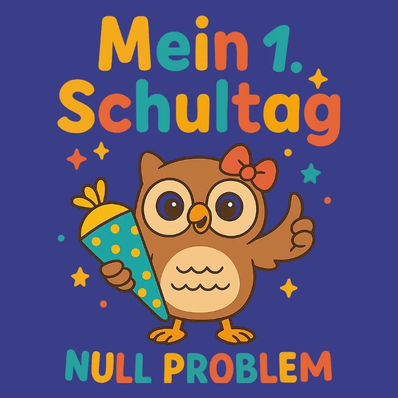 Mein 1. Schultag | Eule mit Schultüte & Schleife