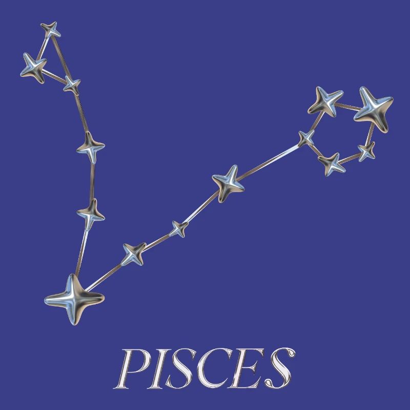 Constellation des Poissons – Constellation d’argent minimaliste